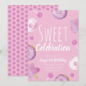 スウィートキャンディ誕生日ドーナッツピンクガールズパーティー (正面/裏面)