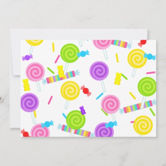 スウィートキャンディ3フォト誕生日招待状 招待状 (裏面)