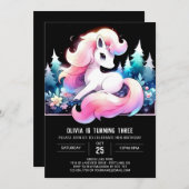 スウィートキュートホース誕生日 招待状 (正面/裏面)