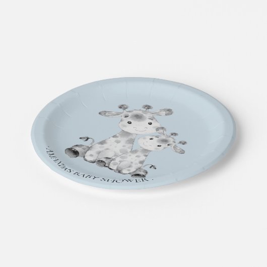 スウィートキリン少年の赤ちゃんシャワー7"プレート ペーパープレート (アングル)