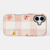 スウィートギンガムフラムズ – コテージコアフォンケース iPhone 16ケース (裏面横)