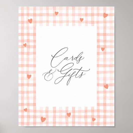 スウィートギンガムベビーシャワーカードとギフト ポスター (正面)