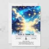 スウィートクラウドシアルデジタル誕生日 招待状 (正面)