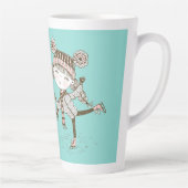 スウィートクリスマスウィズアイススケートで滑る カフェラテマグ (右)