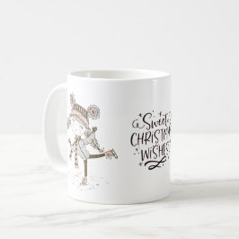 スウィートクリスマスウィズアイススケートで滑る コーヒーマグカップ