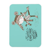 スウィートクリスマスウィズアイススケートで滑る マグネット (縦)