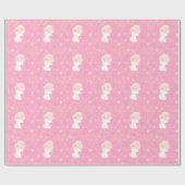 スウィートクリスマスエンジェル、ピンク ラッピングペーパー (フラット)