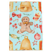 スウィートクリスマスクッキーとキャンディー ミディアムペーパーバッグ (裏面)