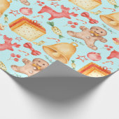 スウィートクリスマスクッキーとキャンディー ラッピングペーパー (角)