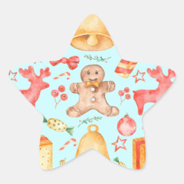 スウィートクリスマスクッキーとキャンディー 星シール