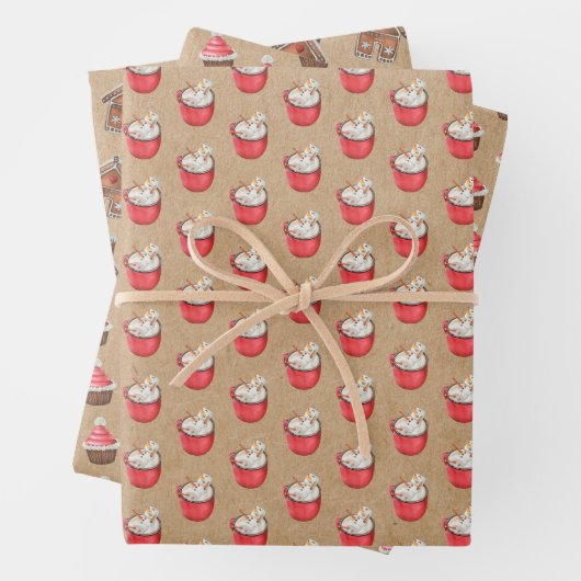 スウィートクリスマスクラフトラッピング紙シート ラッピングペーパーシート (インサイチュ)