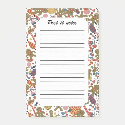 スウィートクリスマスジンジャーブレッドマンキャンディケインディライト ポストイット (正面)