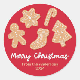 スウィートクリスマスジンジャーブレッドCookie ラウンドシール