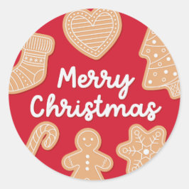 スウィートクリスマスジンジャーブレッドCookie ラウンドシール