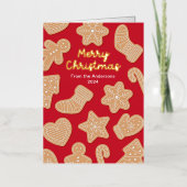 スウィートクリスマスジンジャーブレッドCookie 箔シーズンカード (正面)