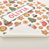 スウィートクリスマスパーソナライズされたベビー名She シェルパブランケット (3/4)