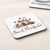 スウィートクリスマスフラプチーノクッキーシナモンアート コースター (左側)