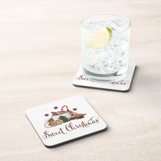 スウィートクリスマスフラプチーノクッキーシナモンアート コースター (右側)