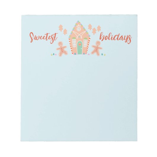 スウィートクリスマスホリデーベーキングトリートジンジャーパン ノートパッド (正面)