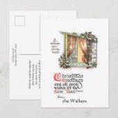 スウィートクリスマスロビンatスノーウィンドー ポストカード (正面/裏面)