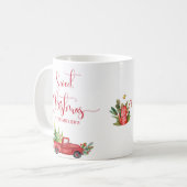 スウィートクリスマスヴィンテージレッドトラックホリデー コーヒーマグカップ (正面左)