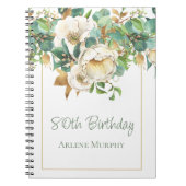 スウィートクリームバラ80誕生日 ノートブック (正面)