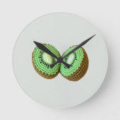 スウィートグモダンリーミニマルンチェットキウイフルーツ ラウンド壁時計 (正面)