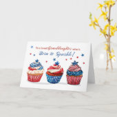 スウィートグランドド娘誕生日7月の4th愛国心 カード (黄色い花)