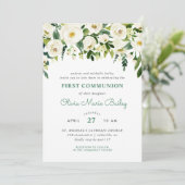 スウィートグリーンフローラルファーストコミュニオン招待状 招待状 (スタンド正面)