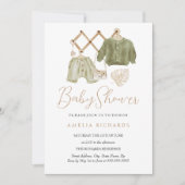 スウィートグリーンボホ子供部屋デコールベビーシャワー 招待状 (正面)