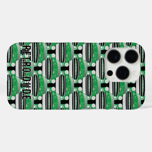 スウィートグリーンレトロクラシックカーパターン Case-Mate iPhoneケース (裏面 (横))