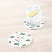 スウィートグリーンレトロ車の男の赤ちゃんギフト コースター (側面)