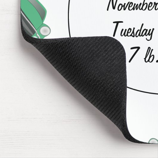 スウィートグリーンレトロ車の男の赤ちゃんギフト マウスパッド (コーナー)