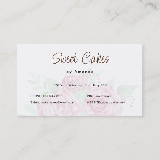 スウィートケーキベーカリー 名刺 (裏面)