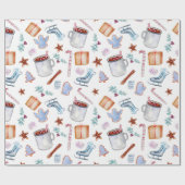 スウィートココア、ホリデースパイス、キャンディカネス、クッキー ラッピングペーパー (フラット)