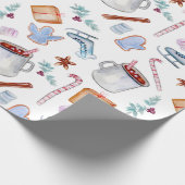 スウィートココア、ホリデースパイス、キャンディカネス、クッキー ラッピングペーパー (角)