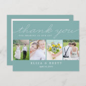 スウィートコラ結婚ージのサンキューカード – アクア ポストカード (正面/裏面)