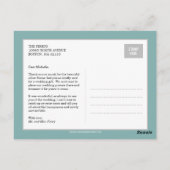 スウィートコラ結婚ージのサンキューカード – アクア ポストカード (裏面)