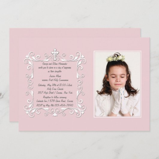 スウィートコーナーズ写真宗教招待状 招待状 (正面/裏面)