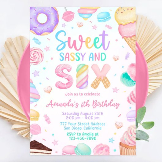 スウィートサッシーとシックス誕生日招待状6誕生 招待状