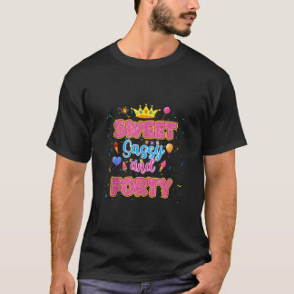 スウィートサッシーと40歳の誕生日ガールテーマ40年 Tシャツ
