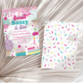 スウィートサッシーと6つのアイスクリームとケーキ誕生日 招待状