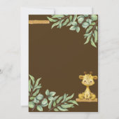 スウィートサファリジャングル・キリン・ベイビーシャワー・バイ・メール 招待状 (裏面)