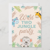 スウィートサファリブルーパステルセカンド誕生日 招待状 (裏面)