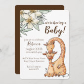 スウィートサファリベビーとマママキリン 招待状 (正面/裏面)