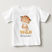 スウィートサファリベビータイガー誕生日 ベビーTシャツ (正面)