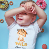 スウィートサファリベビータイガー誕生日 ベビーTシャツ
