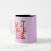 スウィートサマータイムコケットストロベリーレトロビーチ ツートーンマグカップ (正面左)