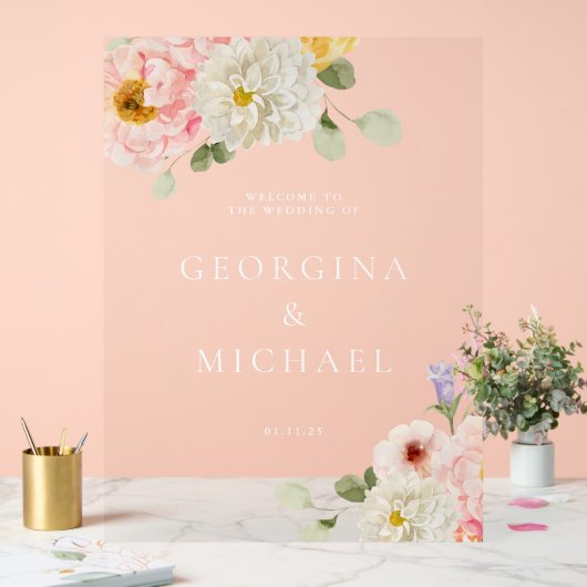 スウィートサマー庭園の結婚式 アクリルサイン (ウェディング)