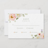 スウィートサマー庭園の結婚式RSVP 招待状 (正面)